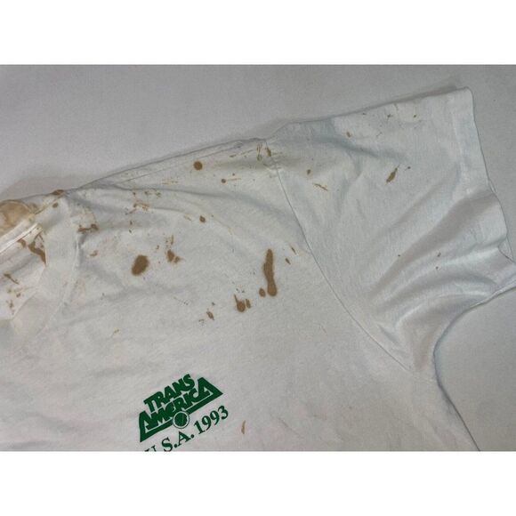 VINTAGE Trans America 1993 USA Graphic T-shirt Men XL White 90s Single Stitch - Picture 4 of 9